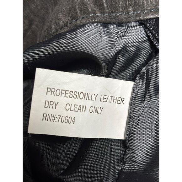 Serge Platini Milan Italy Genuine Leather Pencil Midi Skirt Womens XL Black - Picture 6 of 8